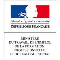 Logo Ministère du travail, de l'emploi, de la formation professionnelle et du dialogue social