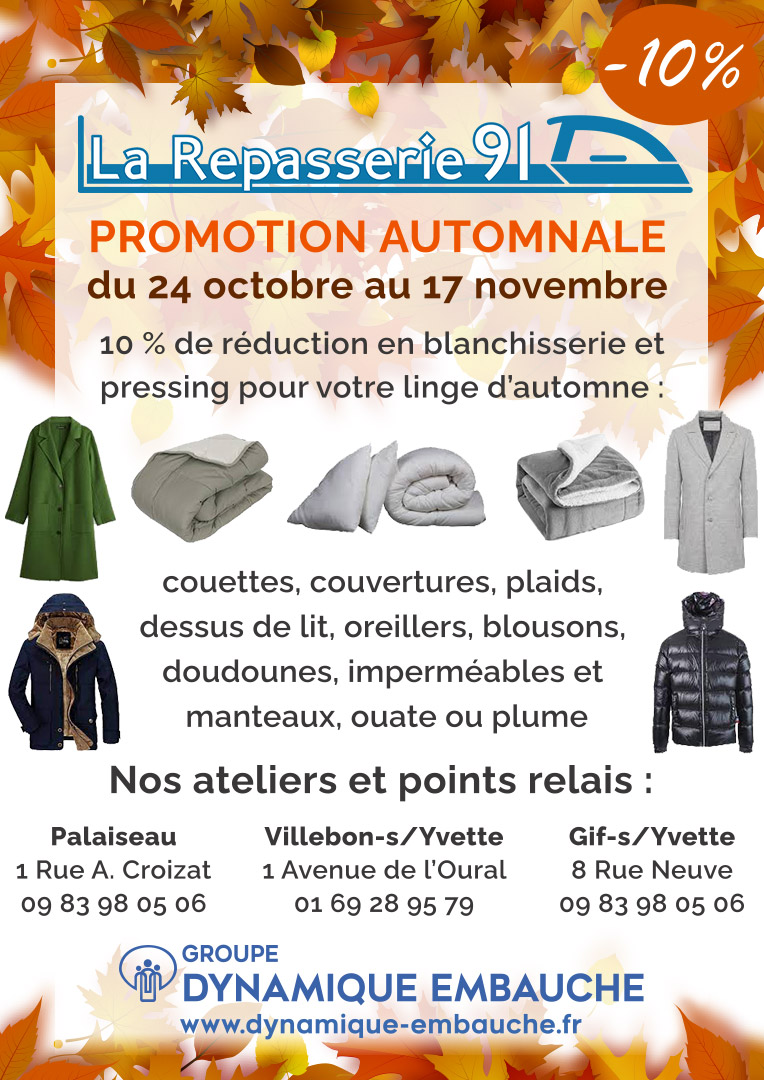 Promotion sur la blanchisserie du linge d'automne du 24 octobre au 17 novembre